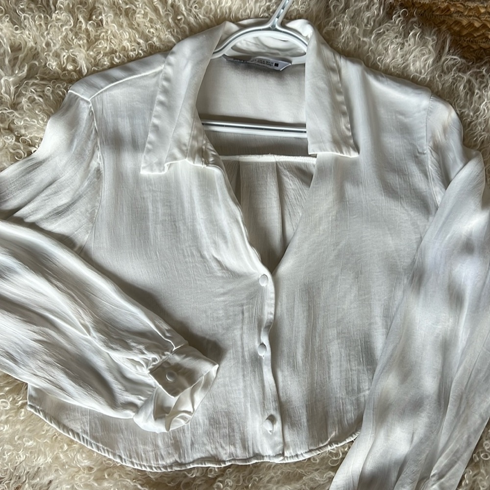 Zara Cropped Blouse in Excellent Condition